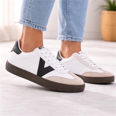 Victoria Berlin Two Tone T Toe Trainer - Blanco